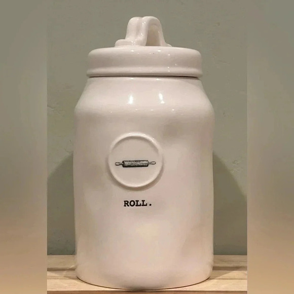 Rae Dunn Ceramic ROLL Canister with lid. Rae Dunn artisans collection. NWTS - Picture 4 of 9